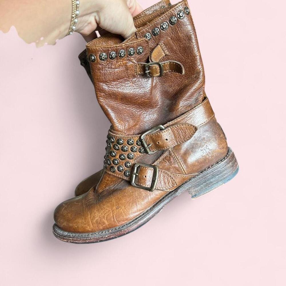Frye Jenna Studded Short Leather Boot size 7.5